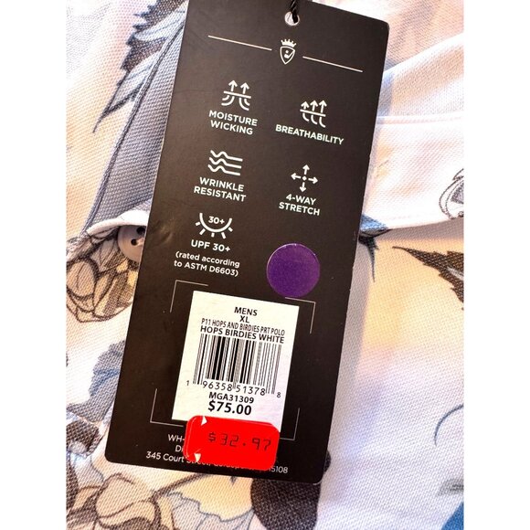 Walter Hagen Hops Birdies Size XL Golf Polo Shirt NWT NWT Stretchy Short Sleeve - Picture 3 of 8